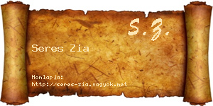 Seres Zia névjegykártya
